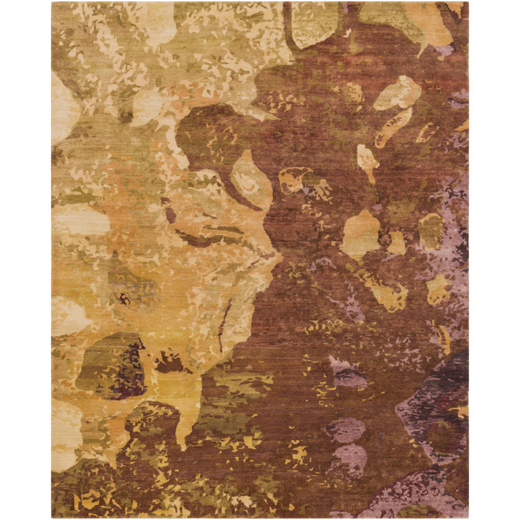 SURYA Villasenor Wool Abstract Area Rug in Butter Perigold